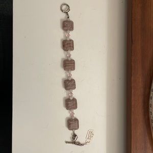 Opaque Pink Lampwork glass Pillow Bracelet